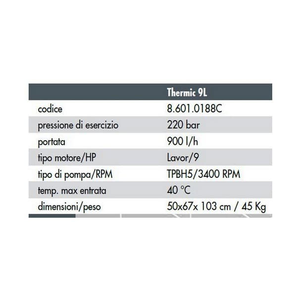 Idropulitrice ad acqua fredda THERMIC 9 L