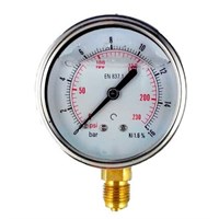 Manometro Dn63  2,5 Bar Glic.Rad.1/4 Cassa Acc. Inox